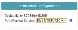 PointPerfect Configuration Menu