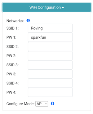 WiFi Menu containing one network