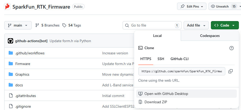 Clone RTK Firmware with GitHub Desktop