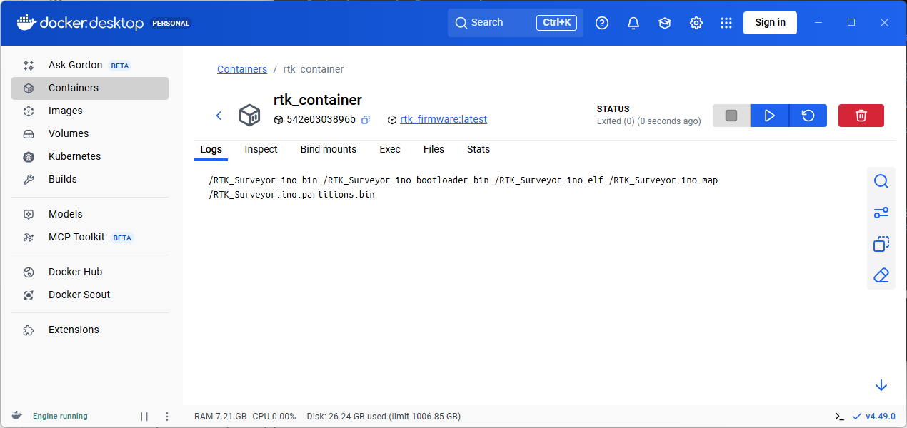 Container is complete