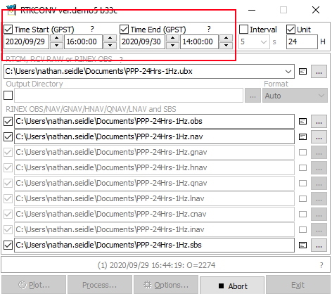 Limiting the time window of the conversion