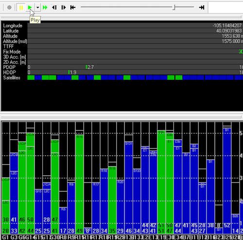 Viewing a RAWX log in u-center