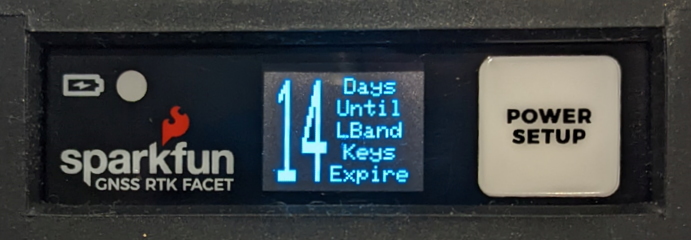 Display showing 14 days until L-Band Keys Expire