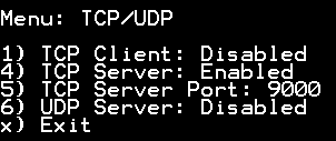 TCP Server Enabled on port 9000