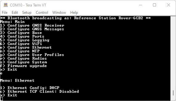 Reference Station in DHCP mode