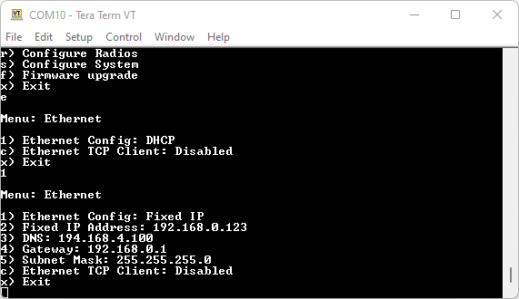 Reference Station in fixed IP address mode