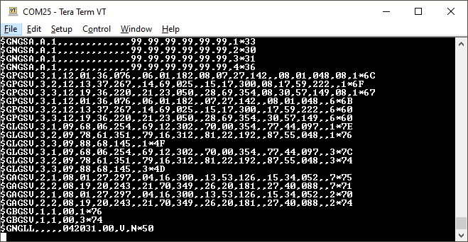 NMEA output from the RTK Surveyor