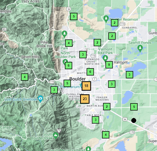 Boulder has a large number of monuments