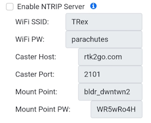 Configuring NTRIP Server settings via WiFi Config AP