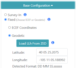 Entering coordinates in alternate formats