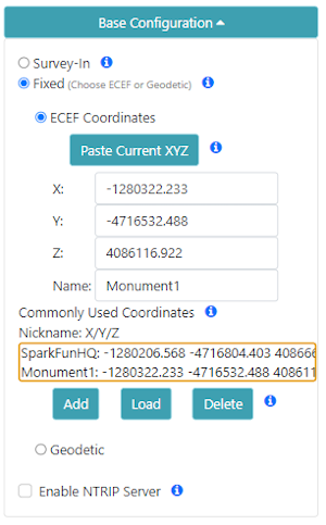 Fixed Base Coordinate input