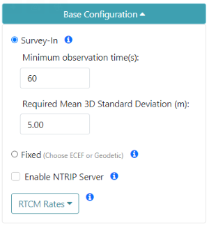 Base type and location configuration