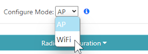 Configure Mode in WiFi menu