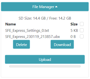List of files in file manager