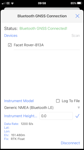 iOS SWMaps Bluetooth Connected