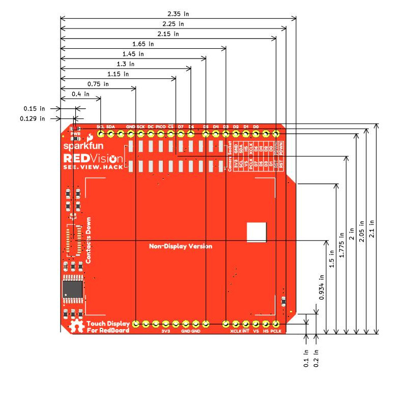 Red Vision Touch Display board dimensions