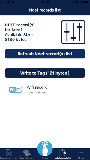 ST NFC Tag - NDEF Records List