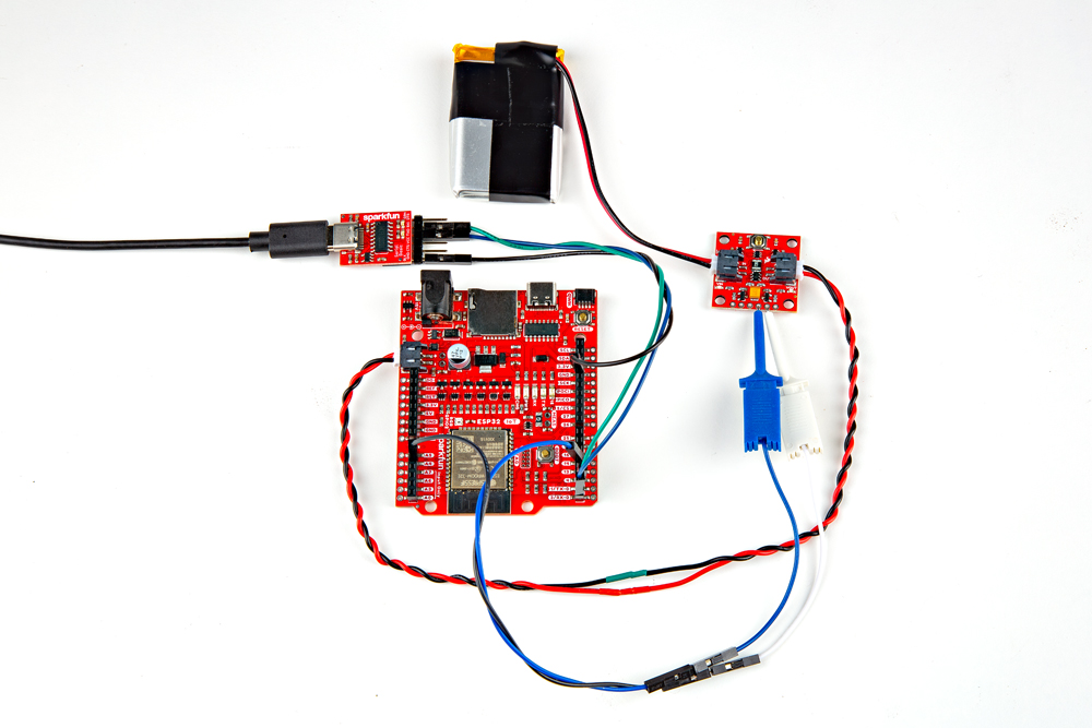 3.3V Serial Basic Connected to ESP32 IoT RedBoard Hardware