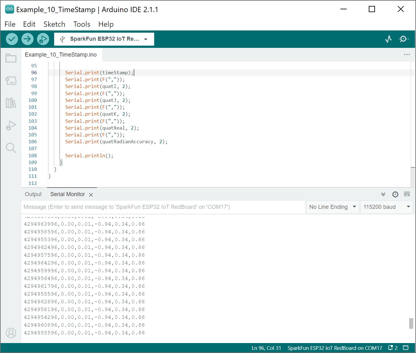 Output Example 10 - Timestamp